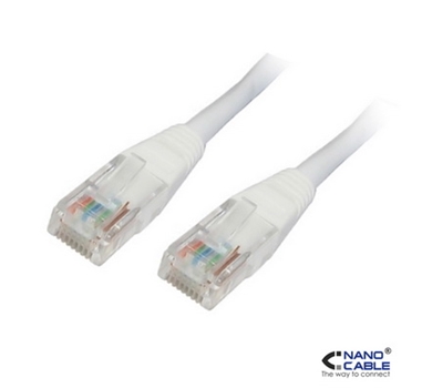 Nanocable - Cable de red latiguillo UTP CAT.5e de 0,5m - color Blanco