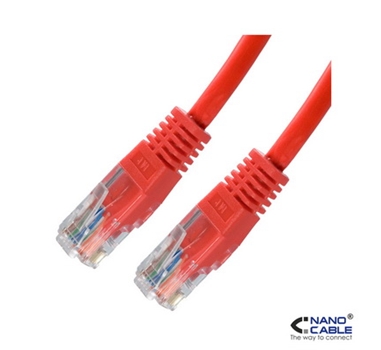 Nanocable - Cable de red latiguillo UTP CAT.6 de 0,5m - color Rojo