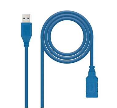 Nanocable CABLE USB 3.0, TIPO A M-A H, AZUL 1.0 M