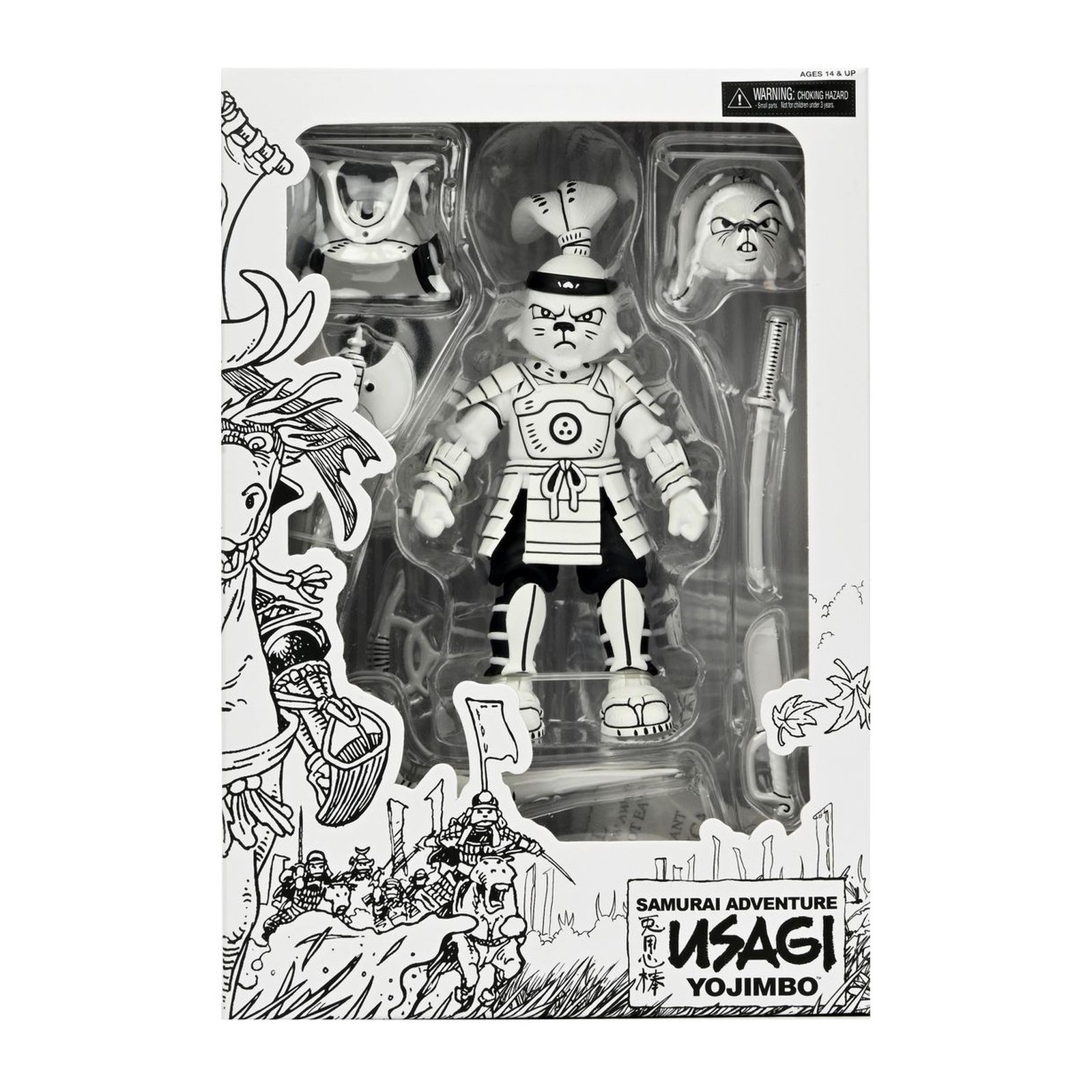 Neca usagi yojimbo black & white ver. scale action 18cm