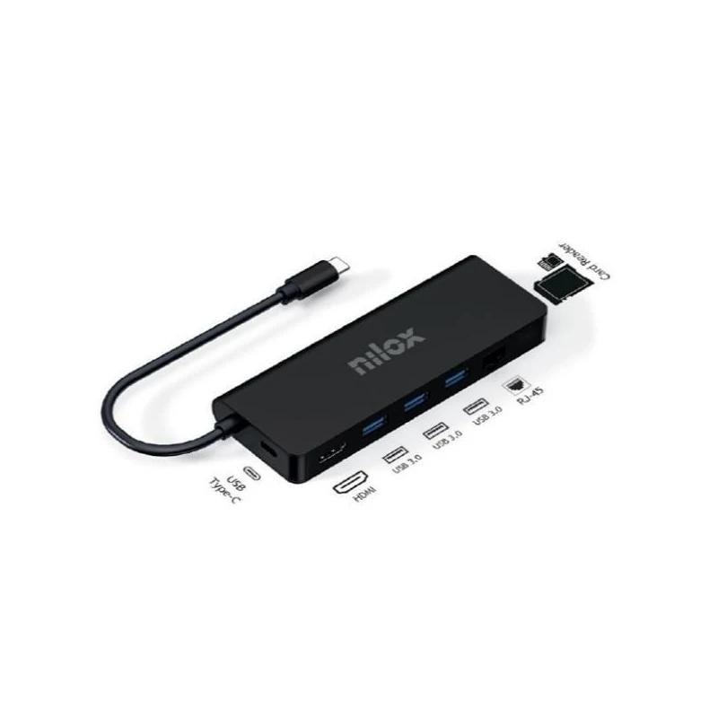 NILOX Dock Usb c 8 en 1 Negro