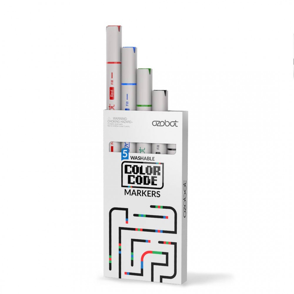 Ozobot color code doble punta colores negro rojo azul verde