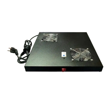 Phasak - Conjunto ventilación 2 coolers 1U negro armario rack