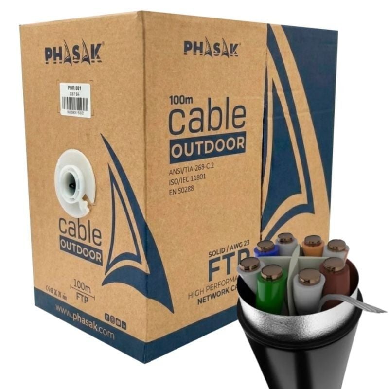 PHASAK PHR 681 Cat.6A 100m Gris