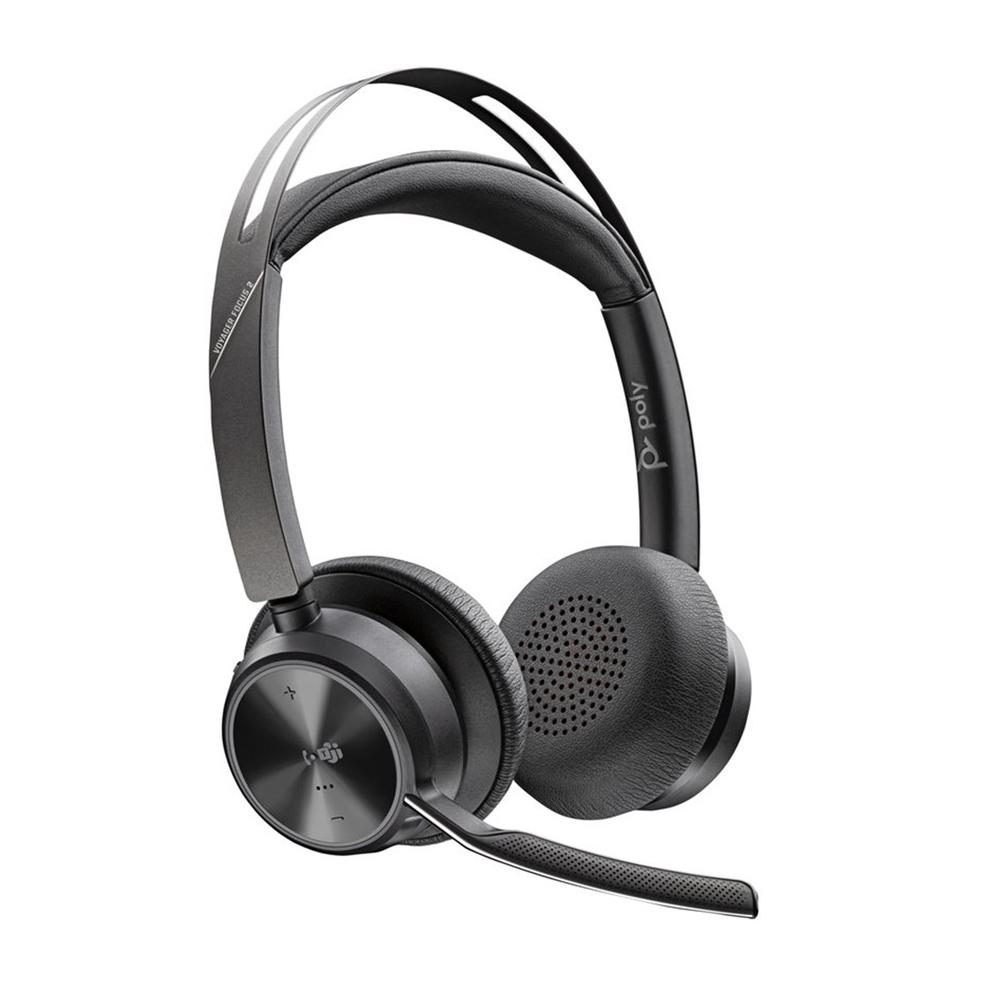 Poly voyager focus 2 usb - c - c con certificación microsoft teams + adaptador usb - c - a + base de carga