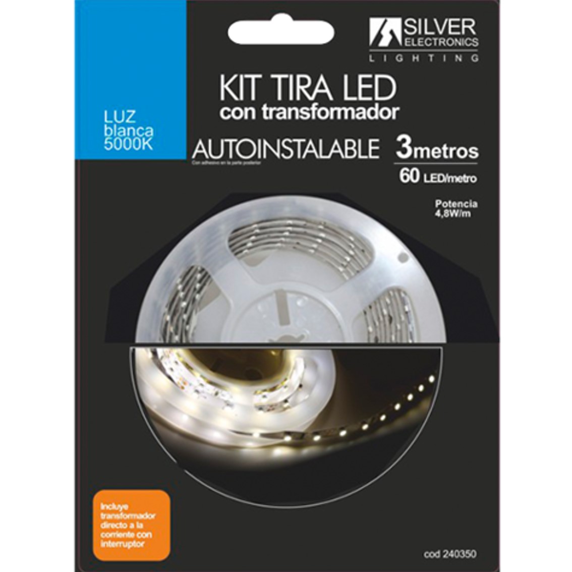 Silver electronics 300 lm - m - 3m - 12v - 4.8w - m - 5000k - luz blanca