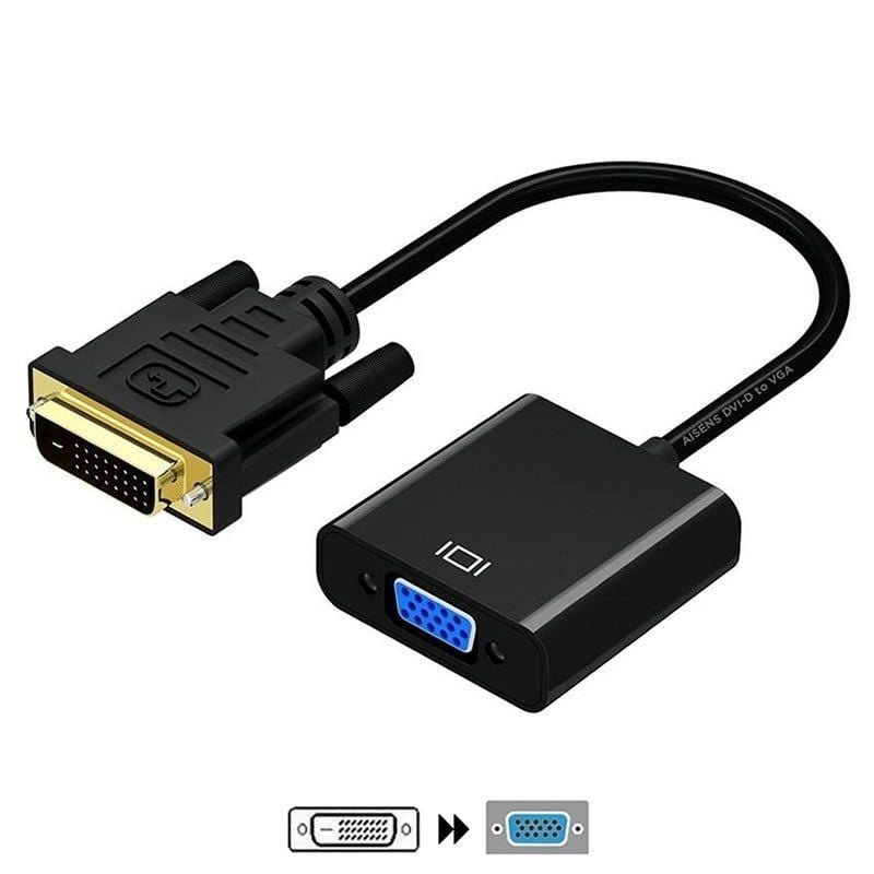 AISENS A147-0352 DVI Macho - VGA Hembra 30cm Negro