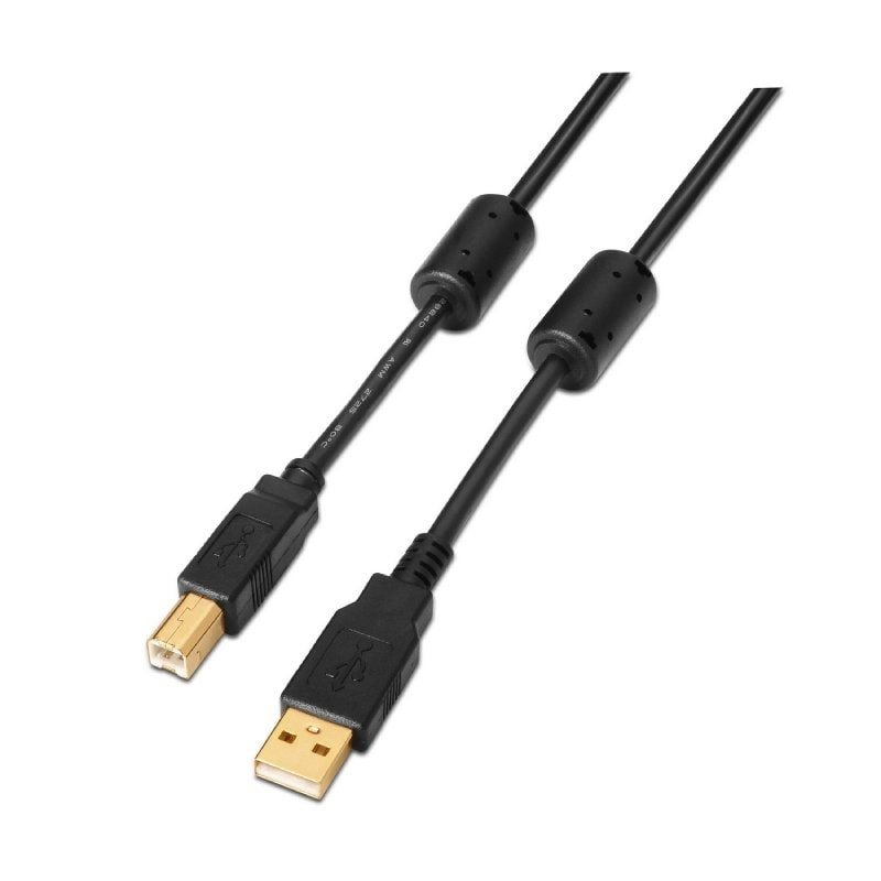 AISENS A101-0011 USB Tipo-B Macho - USB Macho 5m Negro