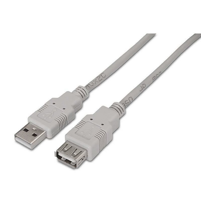 AISENS A101-0012 USB Macho - USB Hembra Hasta 2.5W 60Mbps 1m Beige