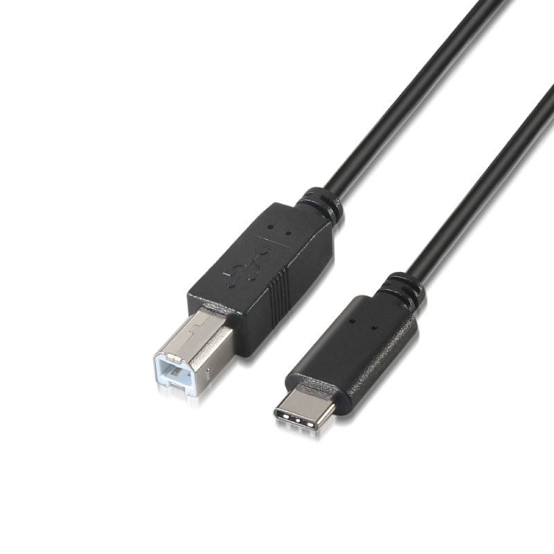 AISENS A107-0054 USB Tipo-C Macho - USB Tipo-B Macho 480Mbps 2m Negro