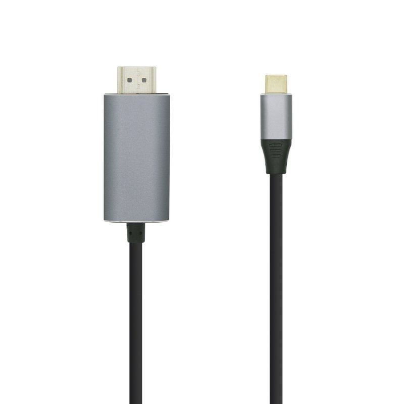AISENS A109-0392 USB Tipo-C Macho - HDMI Macho Hasta 27W 1250Mbps 80cm Negro