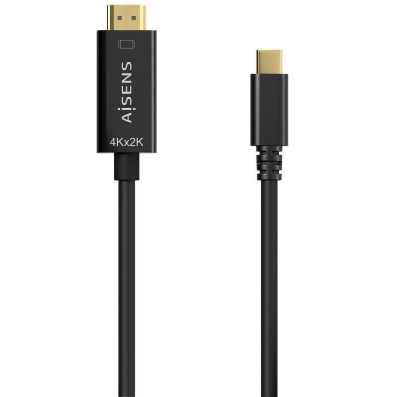 AISENS A109-0623 USB Tipo-C Macho - HDMI Macho Hasta 27W 1250Mbps 80cm Negro