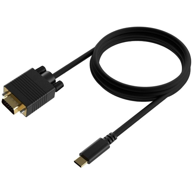 AISENS A109-0692 USB Tipo-C Macho - VGA Macho Hasta 27W 1250Mbps 80cm Negro