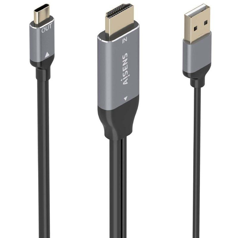 AISENS A109-0871 HDMI Macho USB Macho - USB Tipo-C Macho 1.8m Negro
