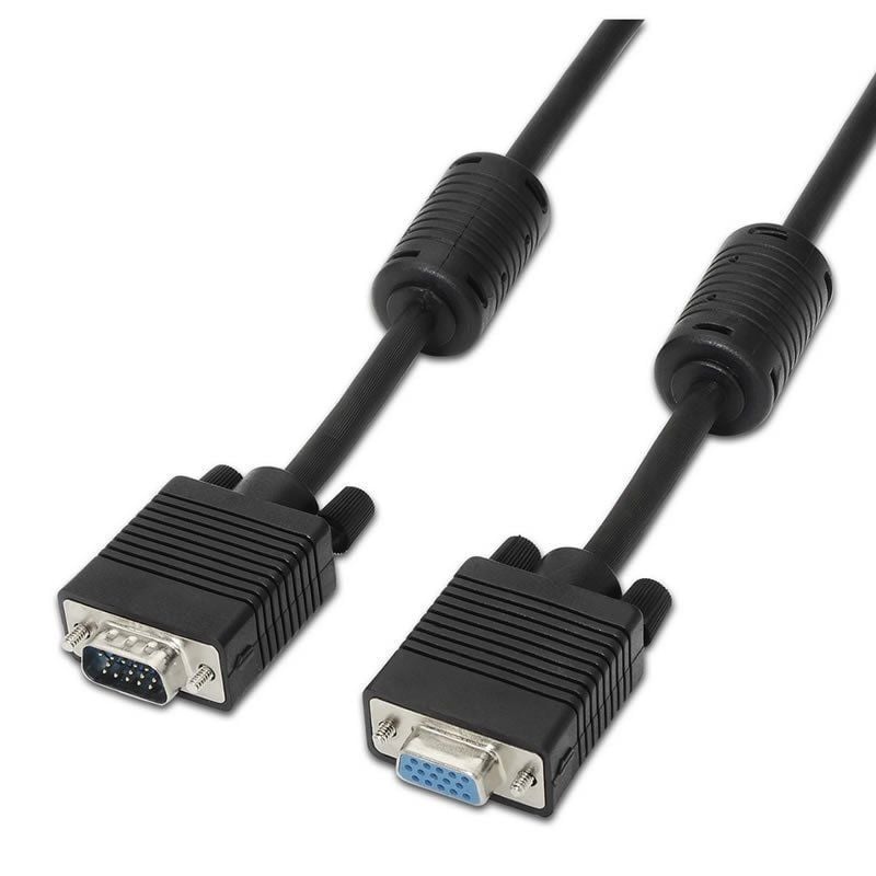 AISENS A113-0078 VGA Macho - VGA Hembra Hasta 3W 10Mbps 1.8m Negro