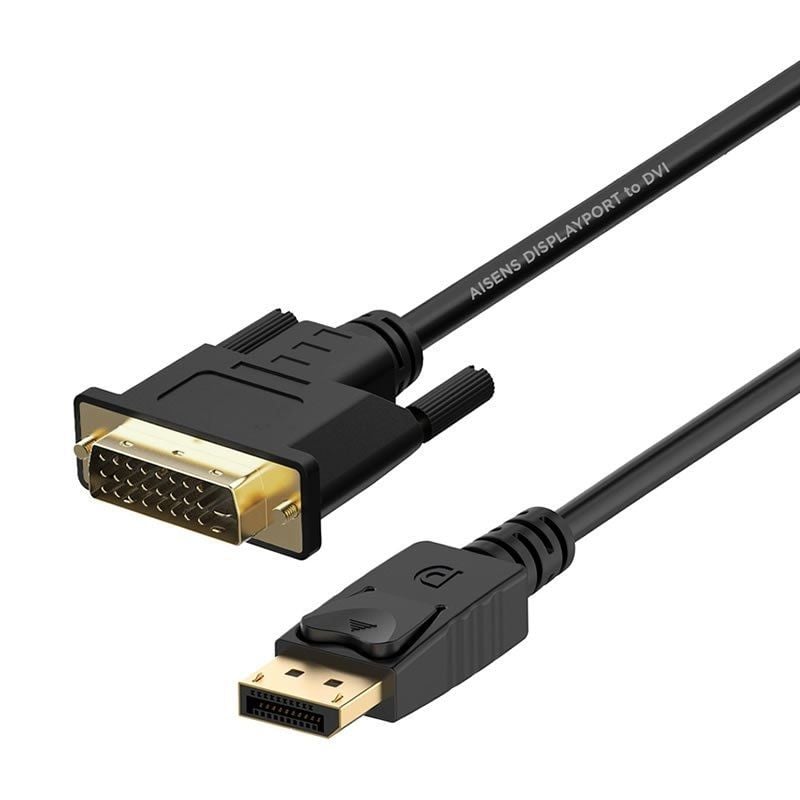 AISENS A125-0366 DisplayPort Macho - DVI Macho Hasta 5W 2300Mbps 2m Negro