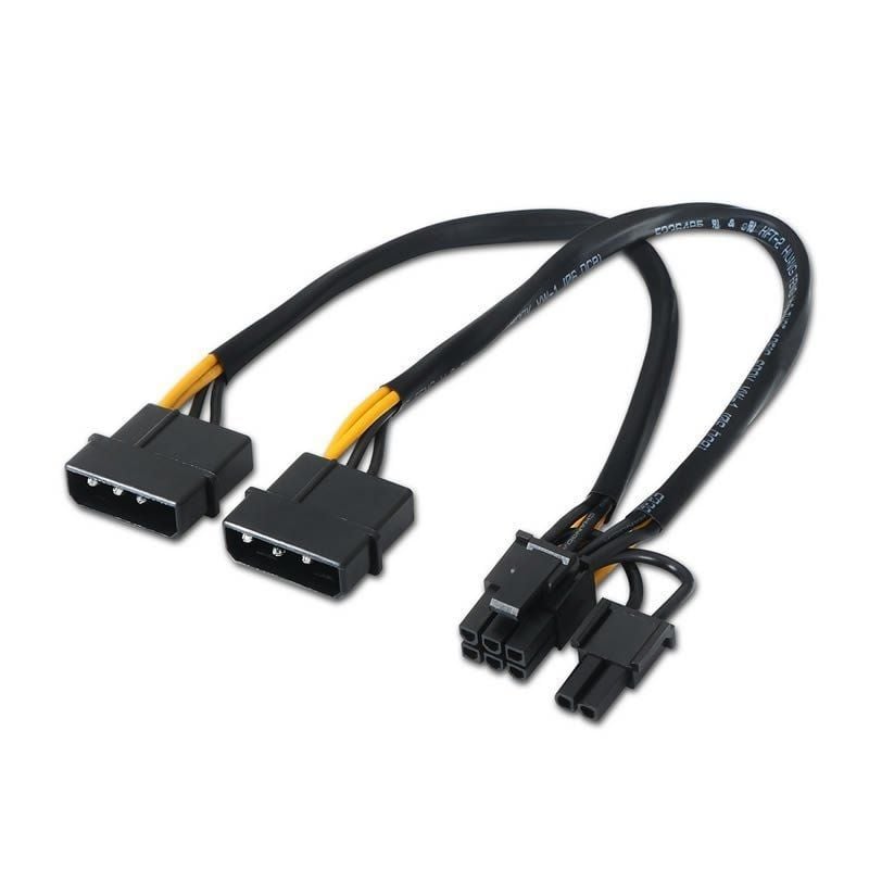 AISENS A131-0165 2x Molex Macho - Molex 6+2 PIN Macho Hasta 54W 20cm