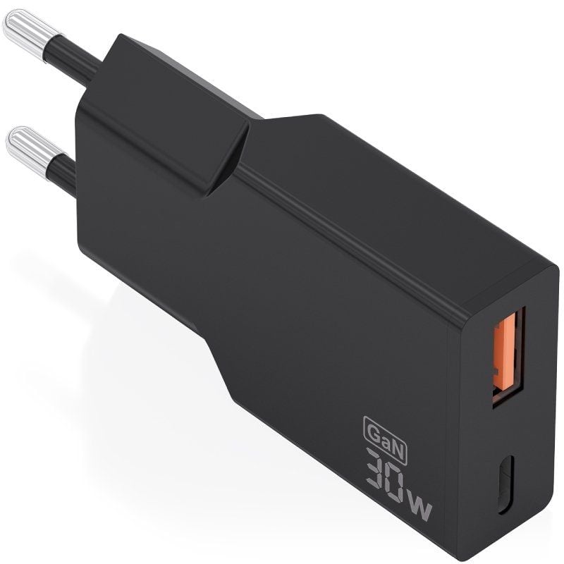 AISENS A110-1005 1xUSB Tipo-C 1xUSB 30W Negro