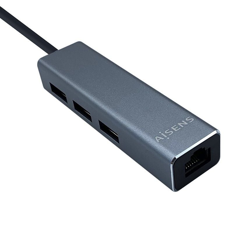 AISENS A109-0396 3xUSB 1xRJ45 Gris