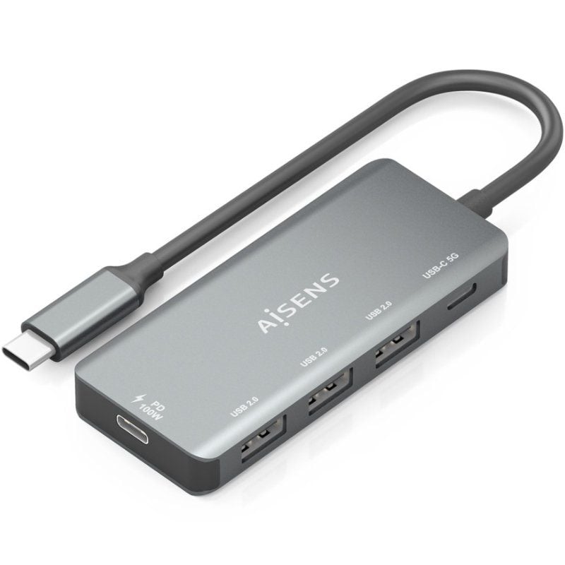 AISENS A109-0945 3xUSB 1xUSB Tipo-C 1xUSB Tipo-C PD Gris