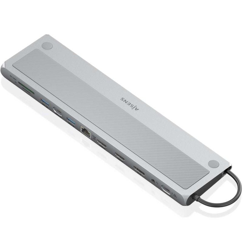 AISENS ASUC-12P020-GR 2xHDMI 4K 3xUSB 1xUSB Tipo-C 1xRJ45 1xDisplayPort 1xLector Tarjetas 1xUSB Tipo-C PD Gris