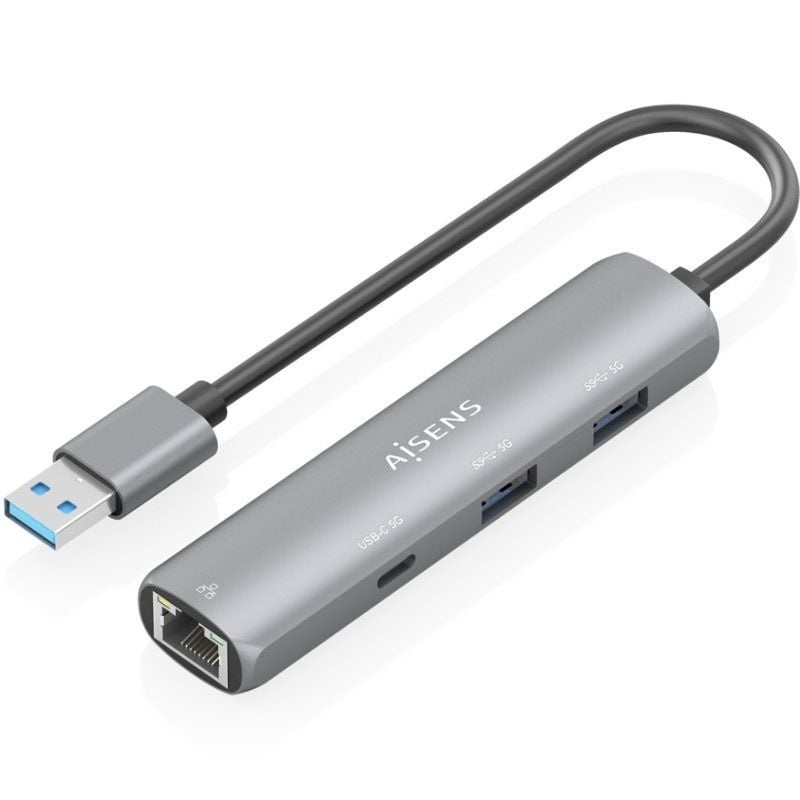 AISENS ASUC-4P035-GR 1xUSB Tipo-C 2xUSB 1xRJ45 Gris