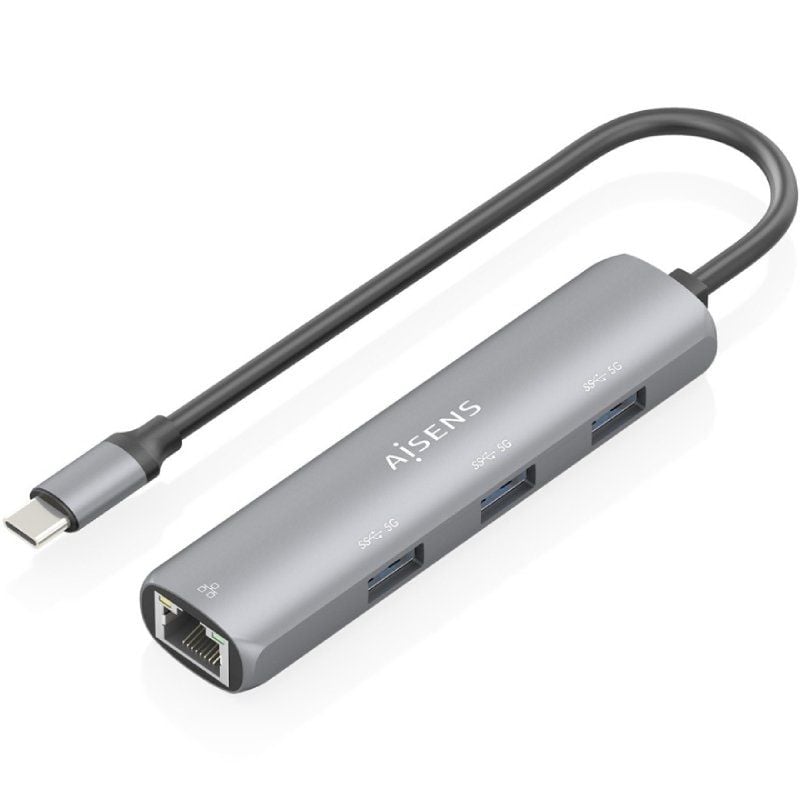 AISENS ASUC-4P038-GR 3xUSB 1xRJ45 Gris