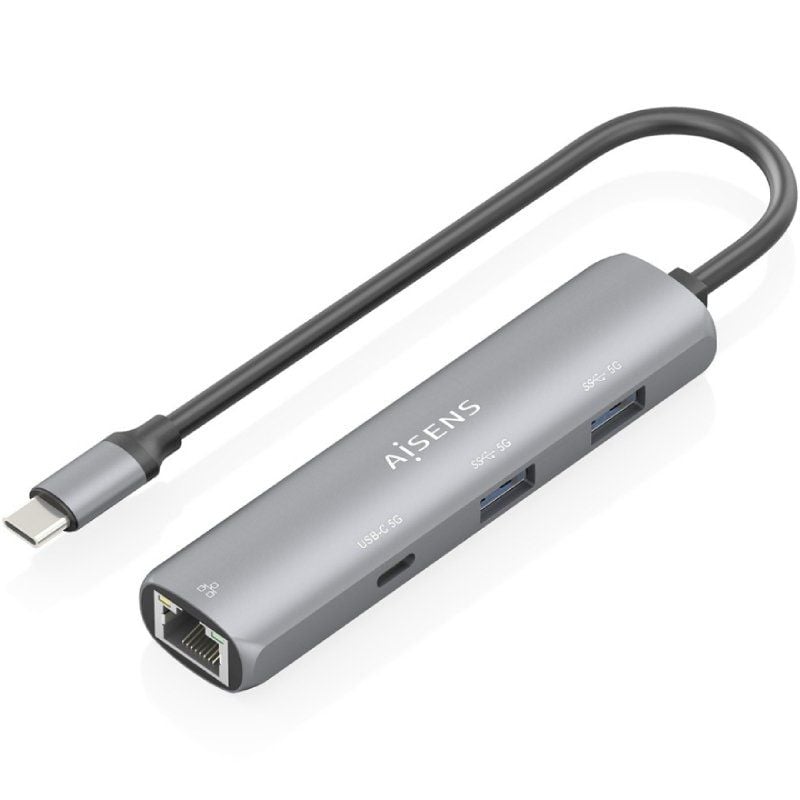 AISENS ASUC-4P039-GR 1xUSB Tipo-C 2xUSB 1xRJ45 Gris