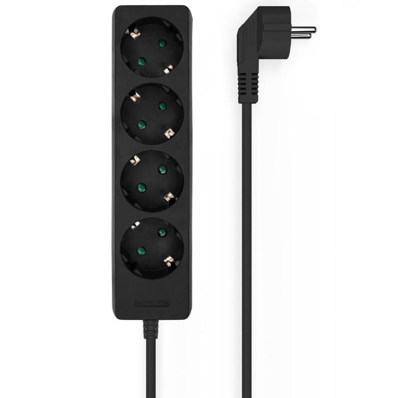 AISENS A154-0534 4 Tomas de Corriente Cable 1.4m Negro