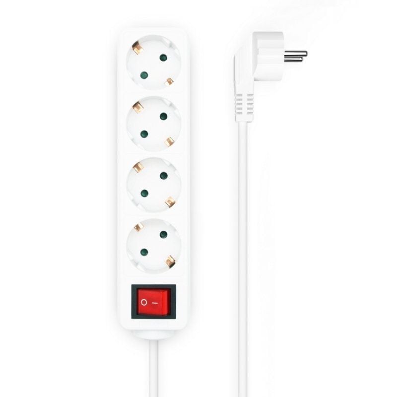 AISENS A154-0649 4 Tomas de Corriente Cable 1.4m Blanco