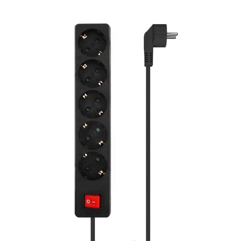 AISENS A154-0652 5 Tomas de Corriente Cable 1.4m Negro