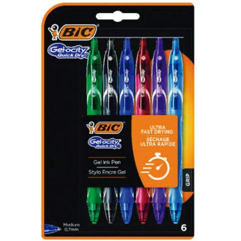 BIC Gelocity Quick Dry 964769 6 unidades Surtidos