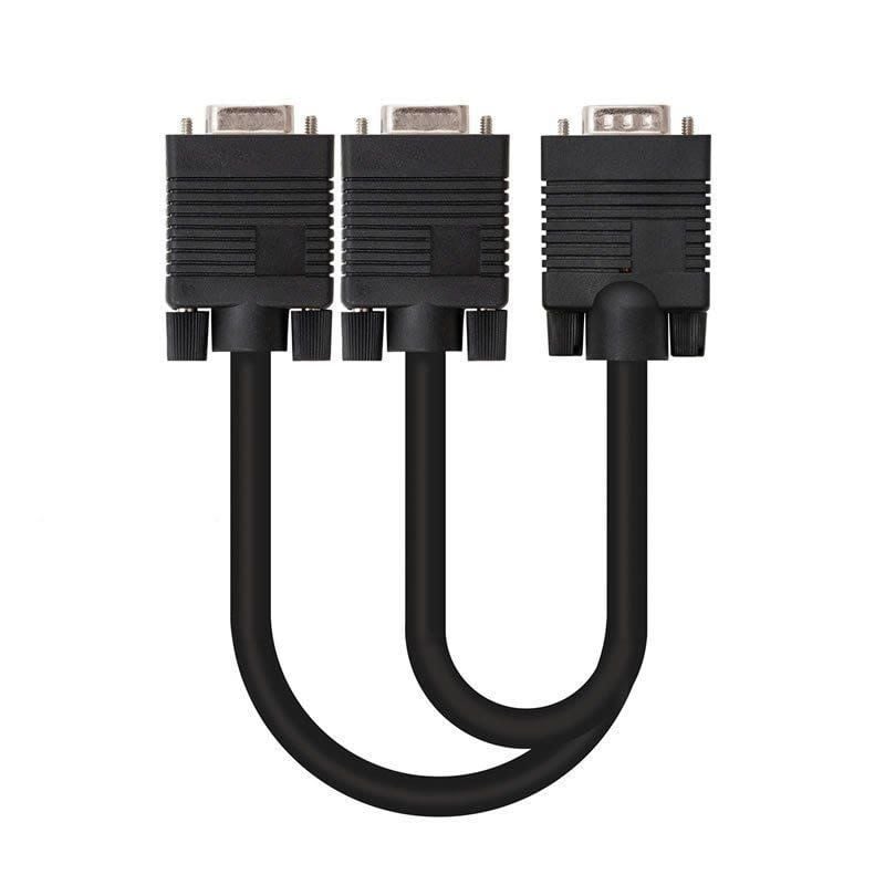Nanocable - Cable Bifurcador SVGA HDB15 M - 2x HDB15 H 45cm