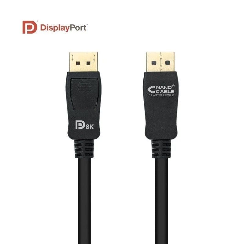 Nanocable - Cable Displayport 1.4 Certificado VESA DP M-DP M - 1.5 M