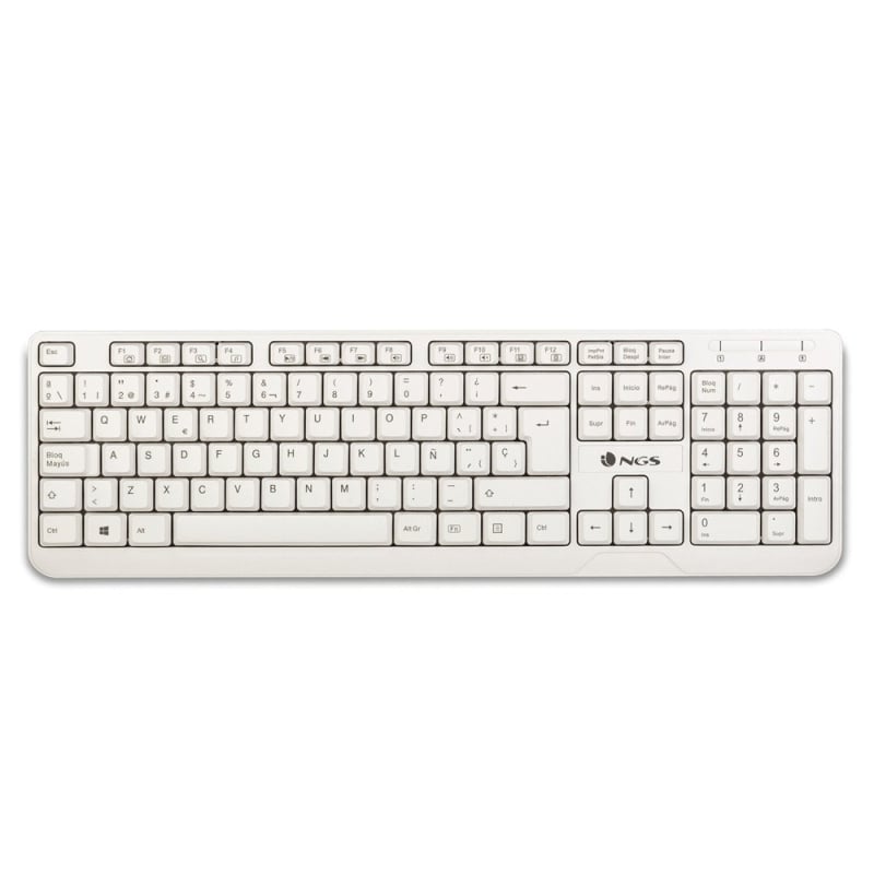 NGS Technology NGS - Teclado Spike - 105 Teclas - Multimedia - Membrana - Color Blanco