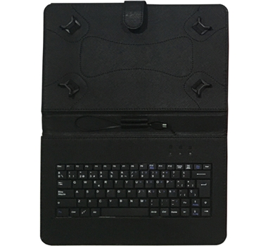 Talius - Funda para tablet 10.1 con teclado - USB Tipo-C y micro USB - Negro