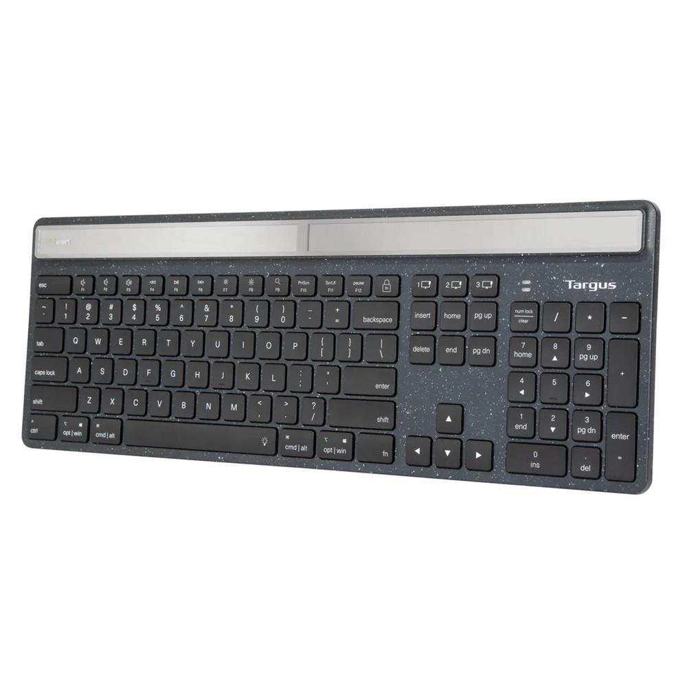 Targus akb868es ecosmart solar keyboard antimicrobiano bluetooth full size usb - c negro
