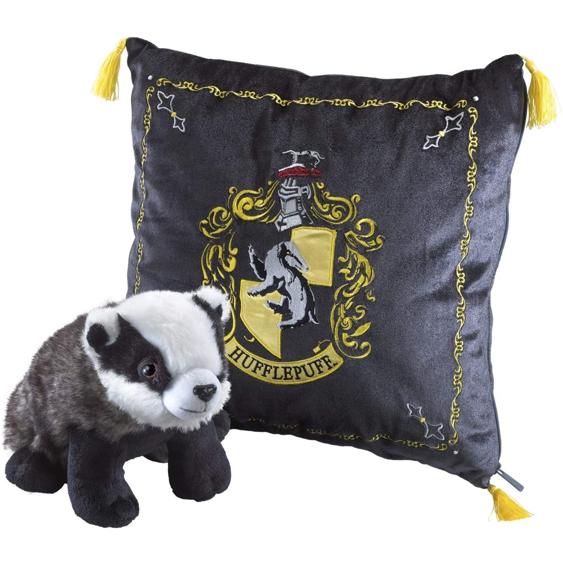 The noble collection harry potter tejon mascota hufflepuff + cojin hufflepuff