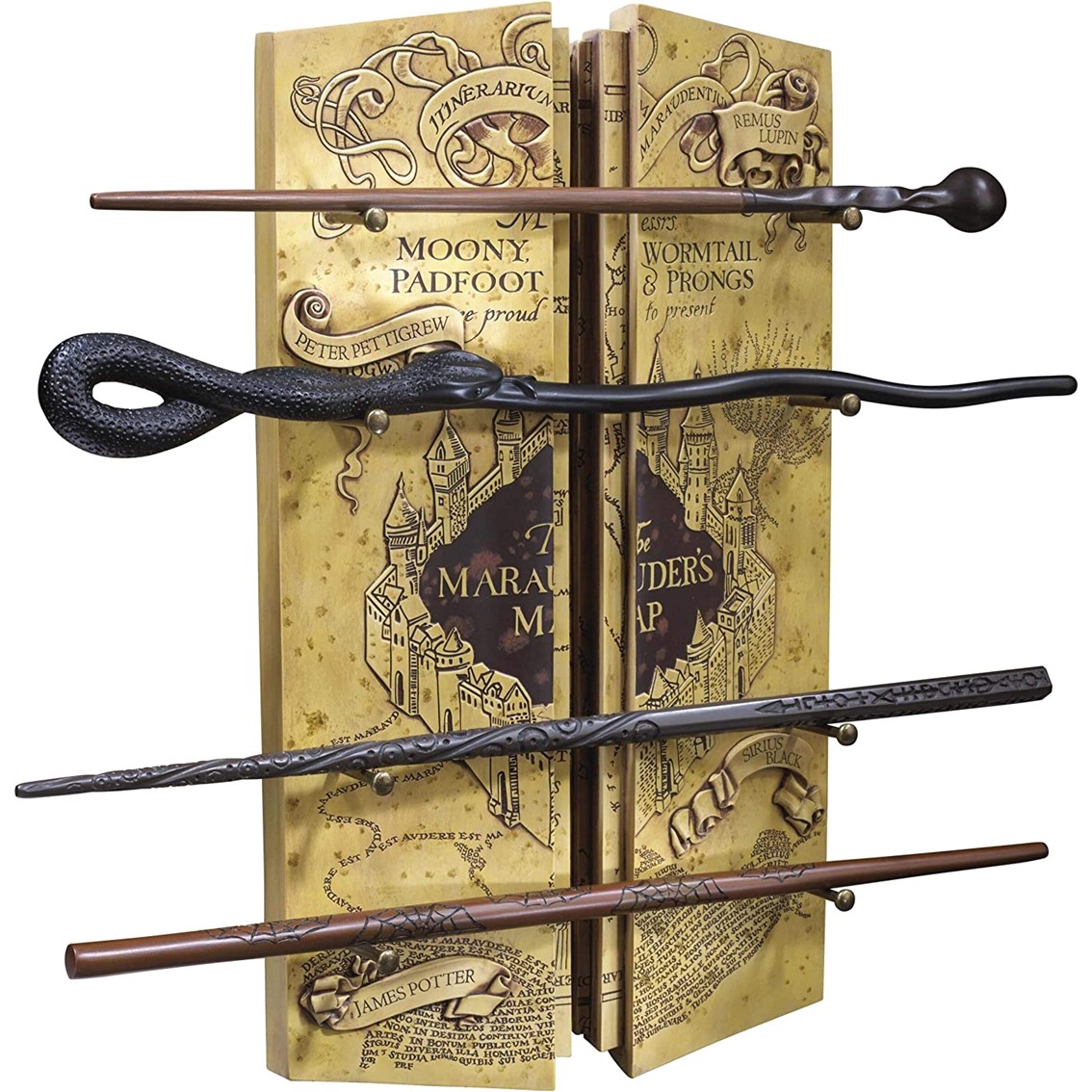 The noble collection mapa del merodeador coleccion 4 varitas en expositor harry potter
