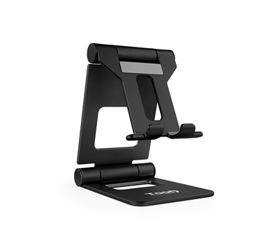 TooQ -Soporte de sobremesa ajustable para teléfono tablet hasta 10” - Negro
