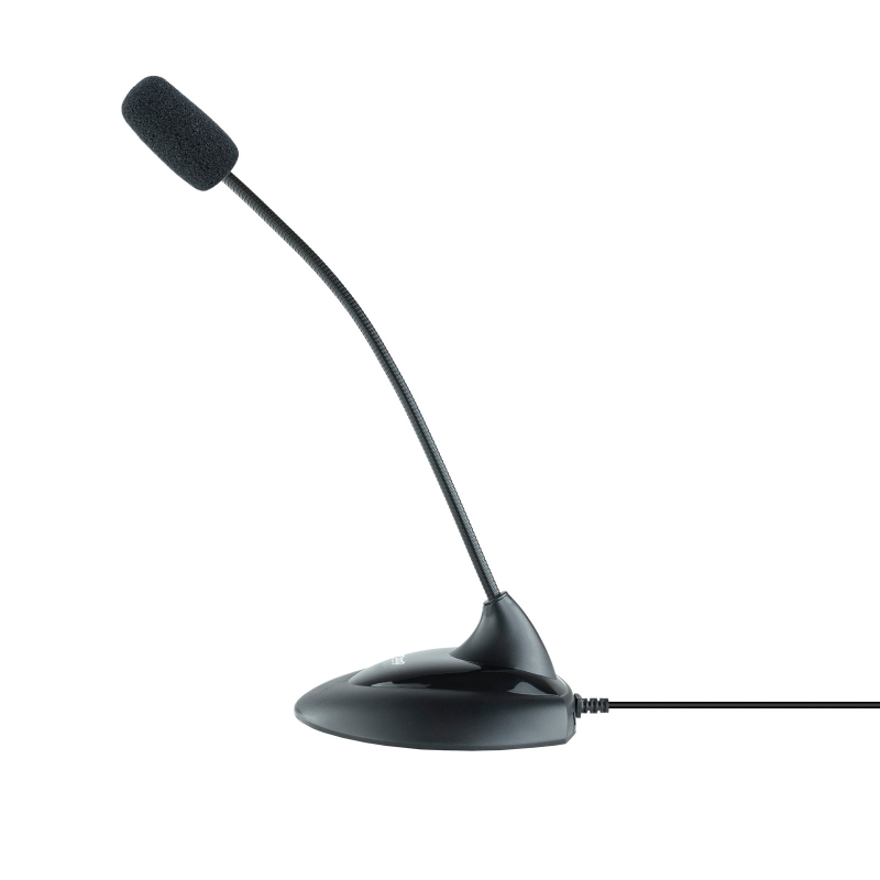 TooQ - Micrófono multimedia flexible Jack 3.5 mm - Negro