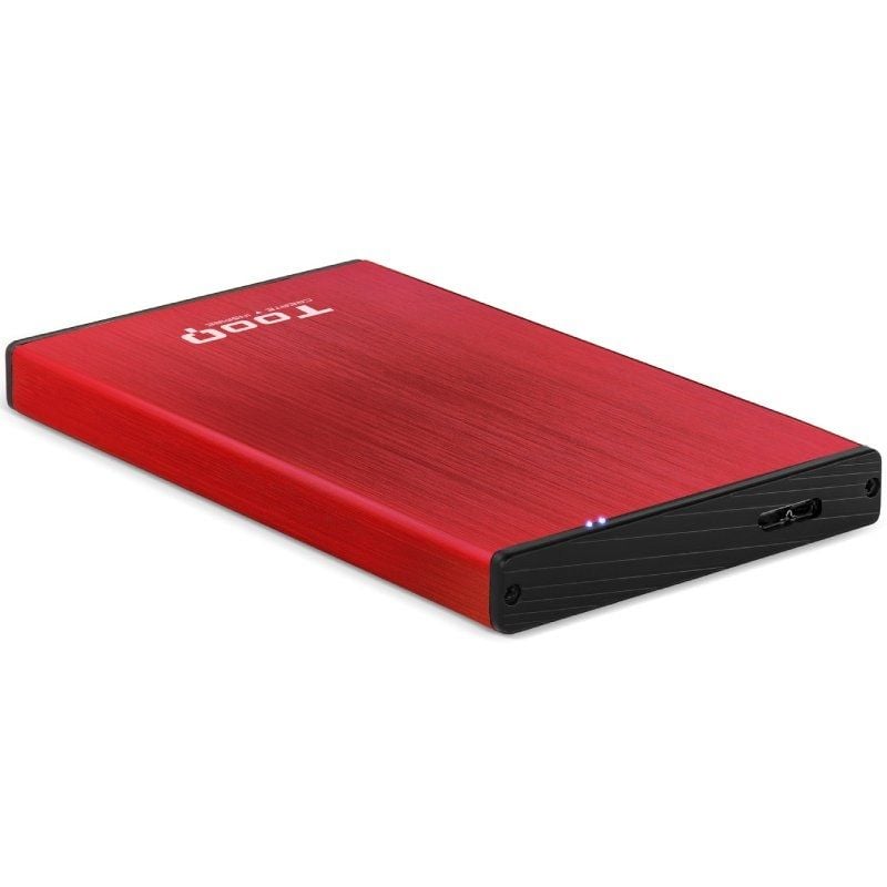 TooQ TQE-2527R - 2,5 - 9,5 mm - SATA USB 3.0 3.1 - GEN1 - Roja