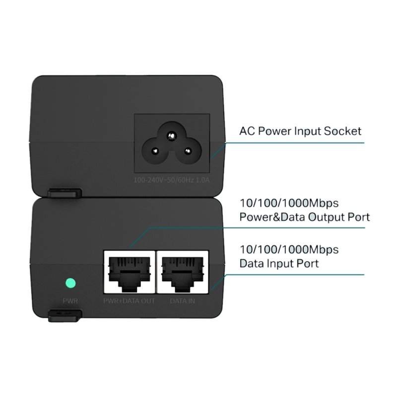 TP-LINK PoE160S Inyector PoE+ 2xGb