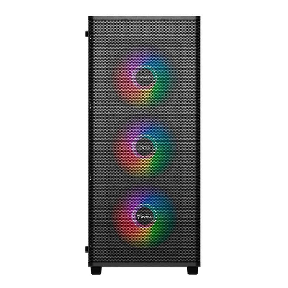 Unykach mir 100 atx argb cristal templado negro