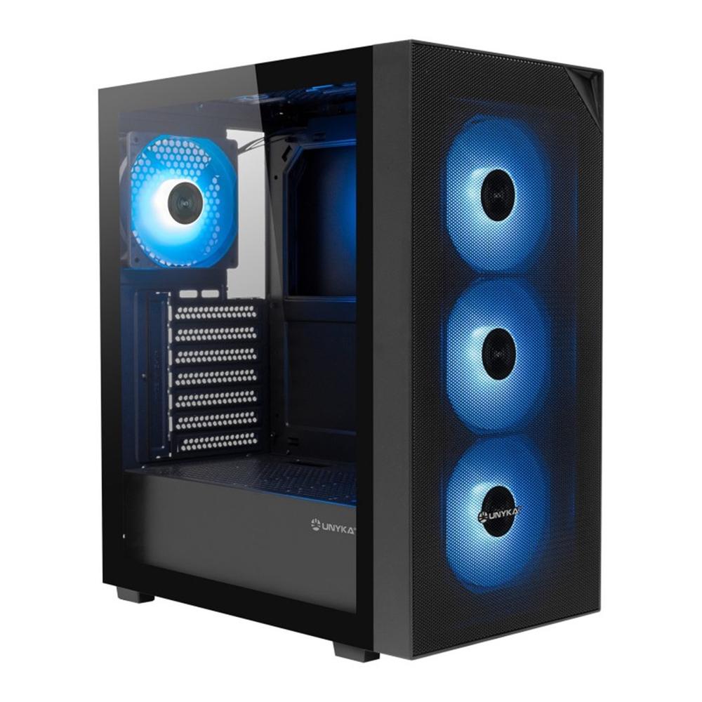 Unykach revelat mesh compact edition atx argb cristal templado negra