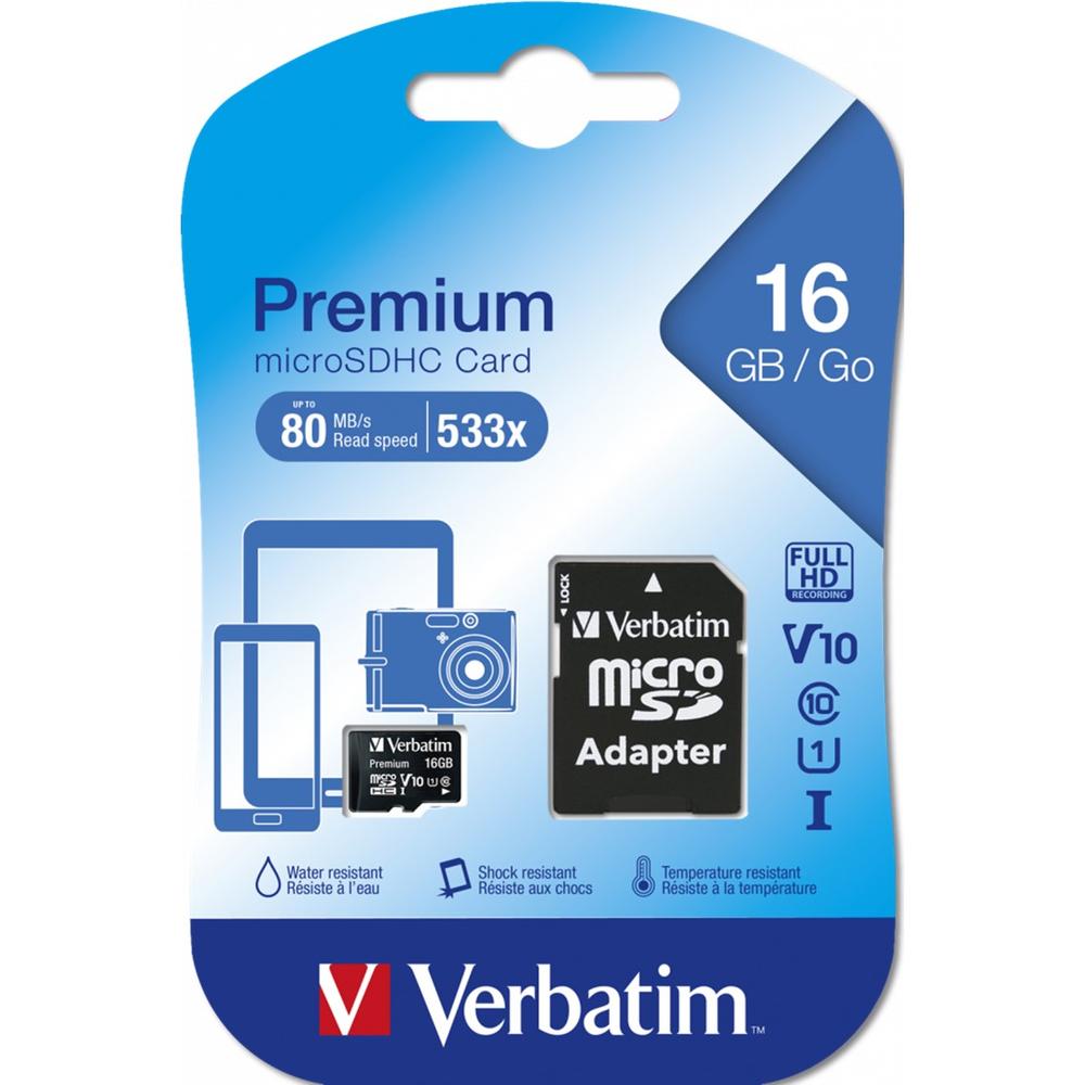 Verbatim 16gb c10 u1 + adaptador