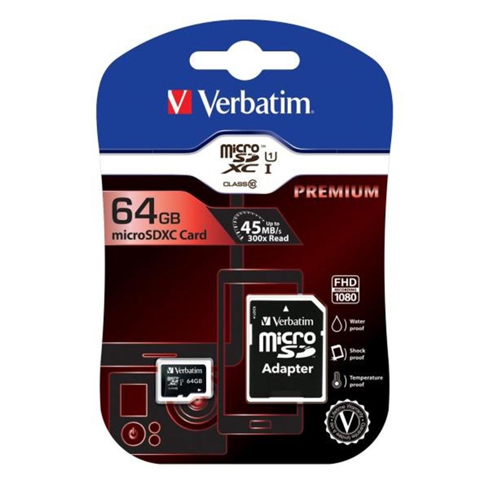 Verbatim 64gb c10 + adaptador