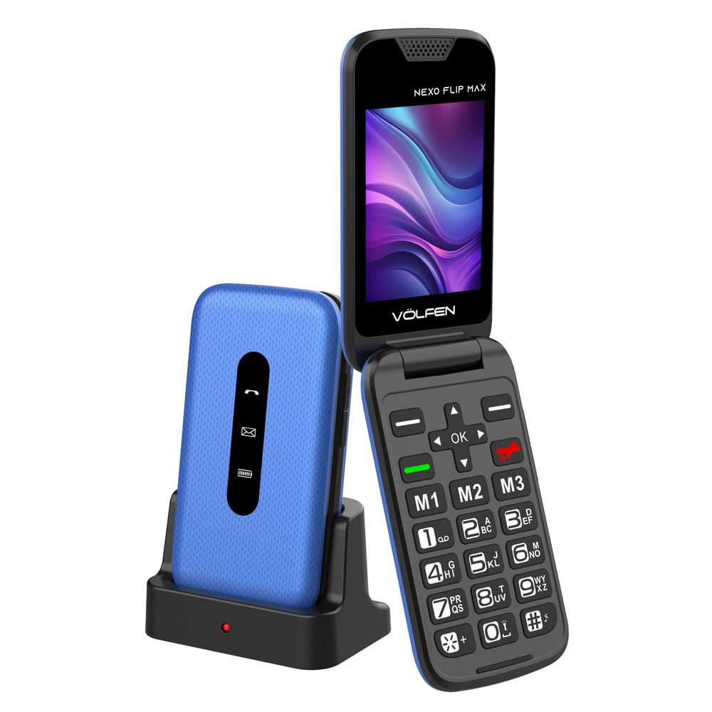 Volfen nexo flip max tipo concha azul base de carga