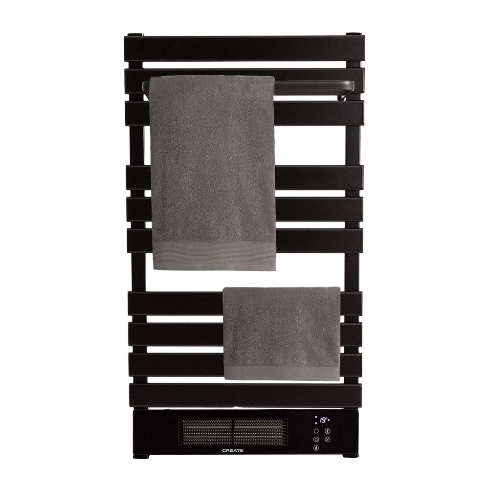 Yoevu - kit radiador toallero 500 1500 w mas repisa extra con ganchos - color negro