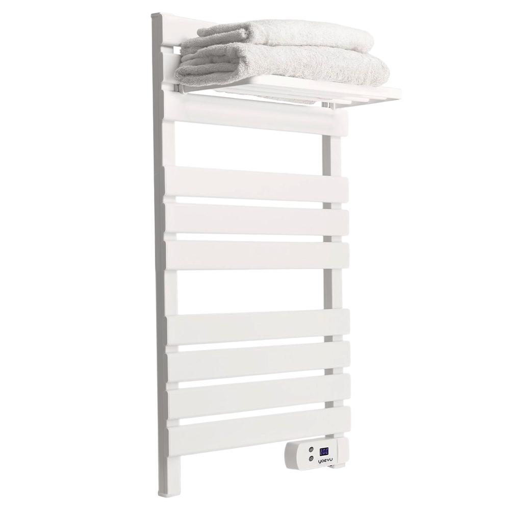 Yoevu - kit radiador toallero 500 1500 w mas repisa extra con ganchos - color blanco